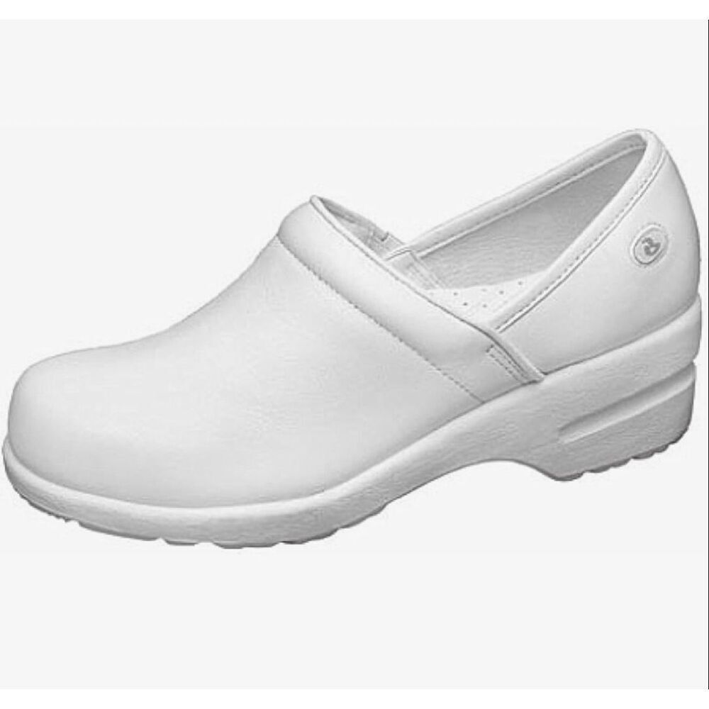 Cherokee Harmony White Leather Nursing Shoes Clogs Women's Size 5.5 NIB 5 1/2